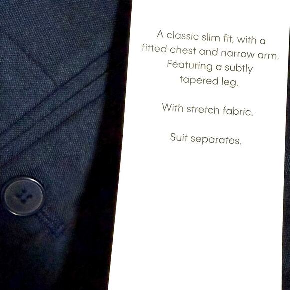 Calvin Klein Mens Slim-Fit Stretch Suit Separates Pants Slacks Blue Size 40 x 29 - Picture 5 of 9